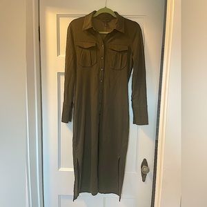 Banana Republic Alegre Polo Shirt Dress XS camo green